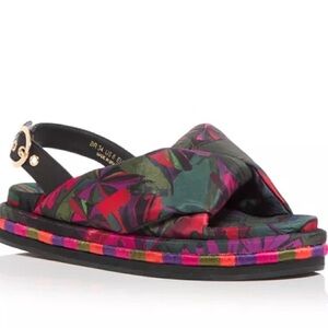 FARM Rio Banana Leaves Puffy Slingback Flatform Sandals